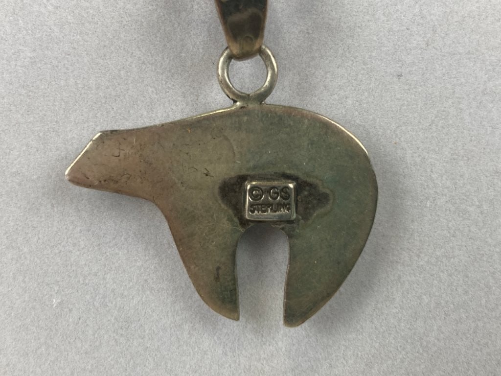 Glenn and Irene Sandoval Sterling Silver Navajo Bear Necklace - 3