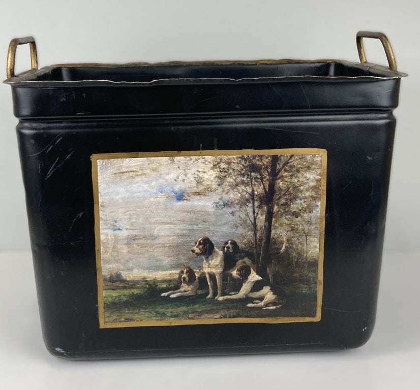 Hunting Dog Toleware Bucket - 5