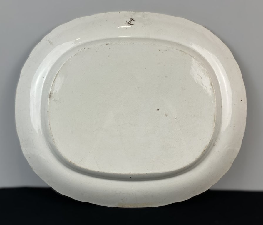 English Landscape Transferware Ironstone Platter - 4