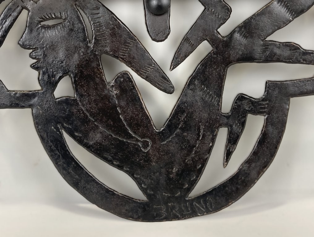 Folk Art Cut Metal Mirror - 2