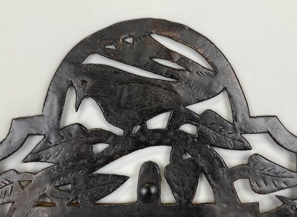 Folk Art Cut Metal Mirror - 3