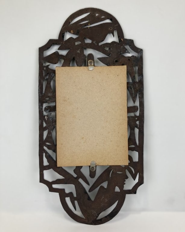 Folk Art Cut Metal Mirror - 5