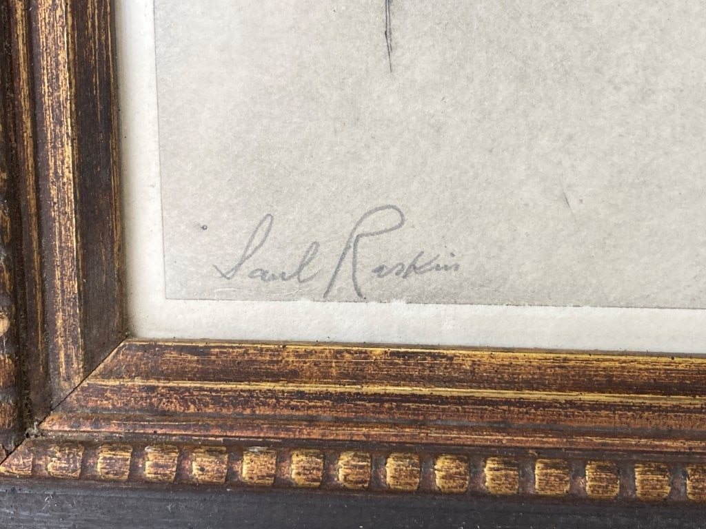 Saul Raskin Signed, Jewish Synagogue, Etching - 4