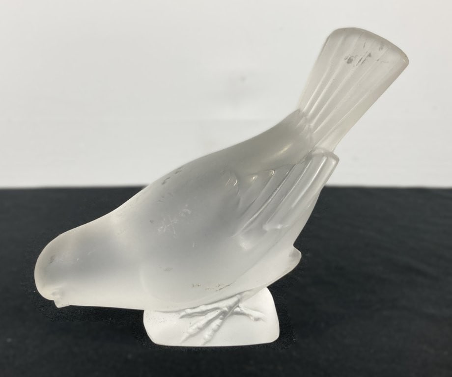 Lalique Frosted Art Glass Sparrow - 2