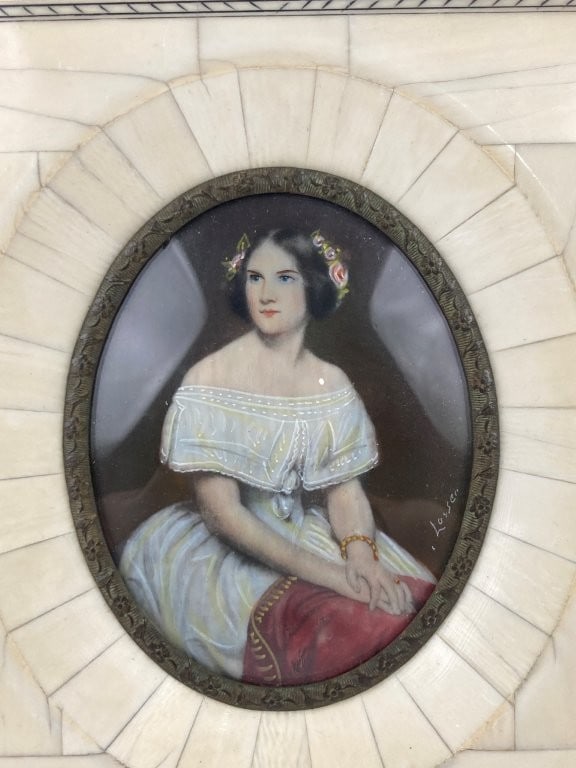 Hand-Embellished Jenny Lind Miniature Portrait - 2