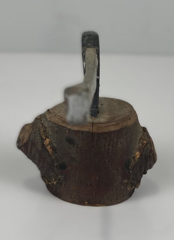 Folk Art Carved Axe and Tree Stump - 2