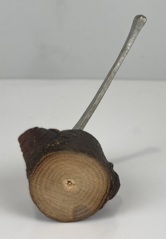 Folk Art Carved Axe and Tree Stump - 6