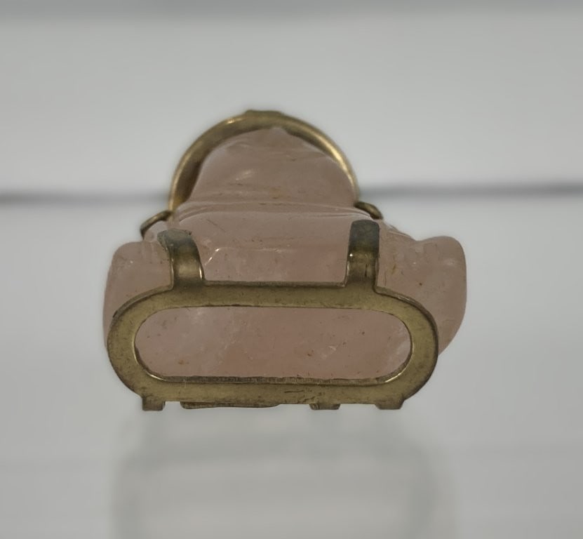 Gold-Filled Pink Jade and Rhodolite Garnet Buddha Pendant - 4