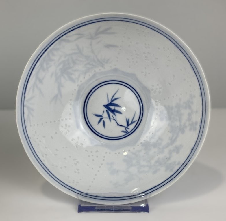 Chinese Blue and White Eggshell Porcelain Bowl - 2