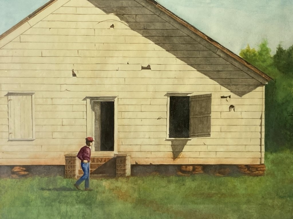 Mid-Century Modern, Midwest Man and Country Home, Watercolor - 2