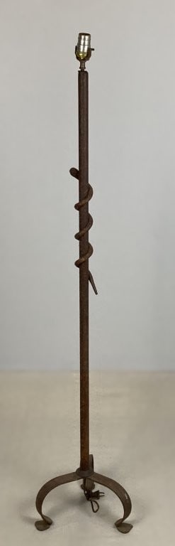 Folk Art Wrought Iron Snake Floor Lamp - 6