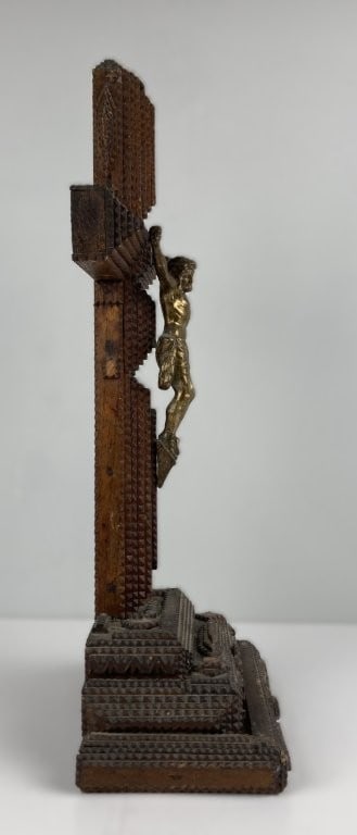 Tramp Art Crucifix - 4