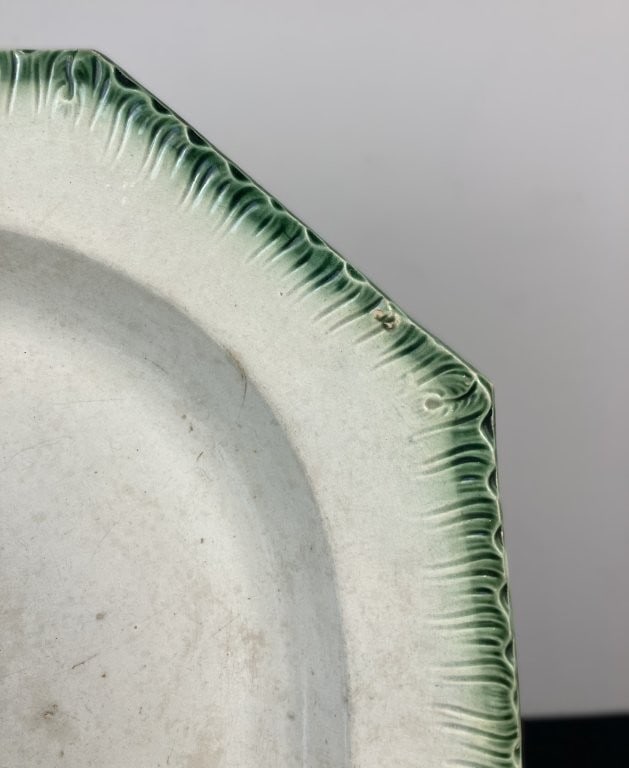 Early English Green Feather Edge Platter - 2