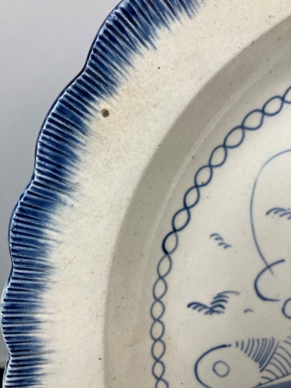 Early Leedsware Feather Edge Platter - 3