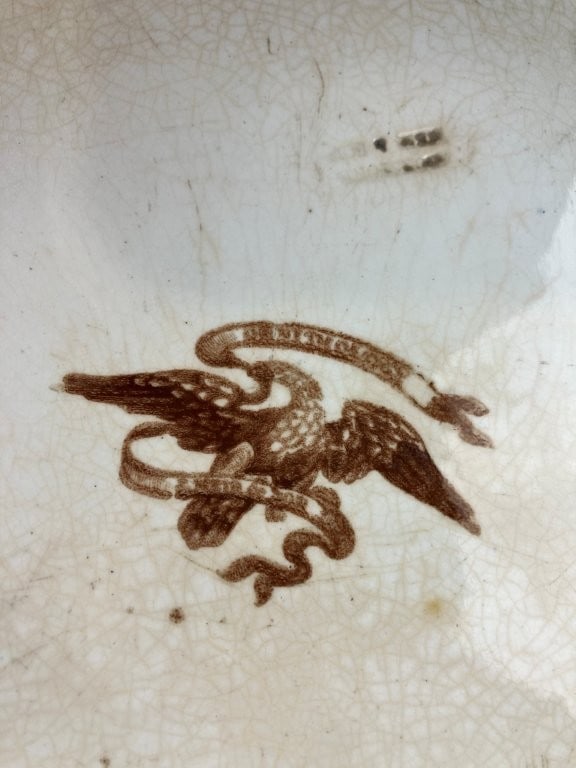 Ironstone Eagle Motif Transferware Platter - 5