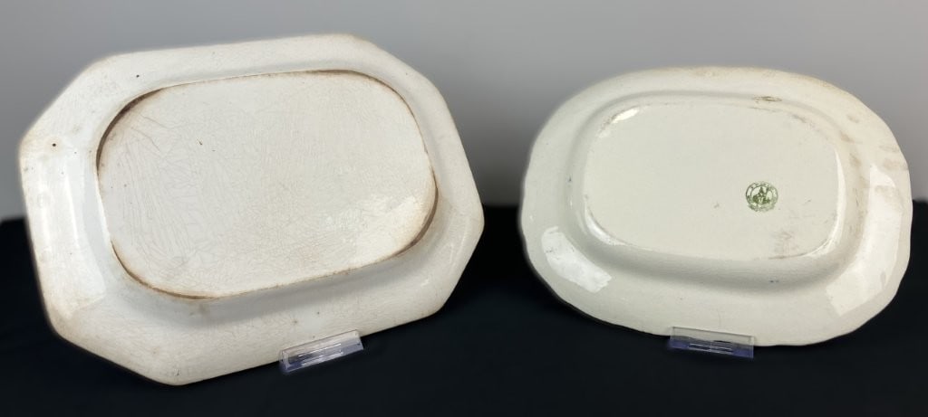British Spongeware Ironstone Platters - 4