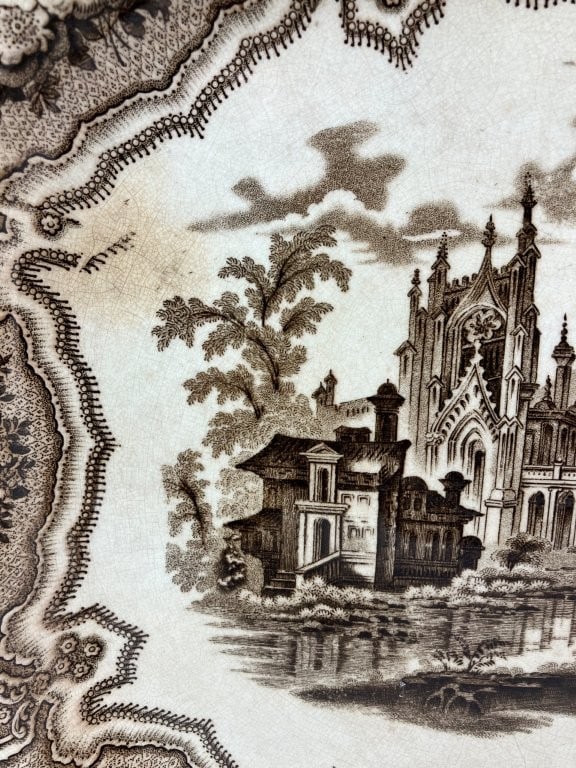 19th-Century Transferware Ironstone Platter - 2