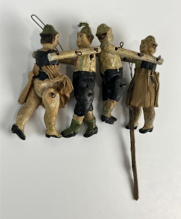 Pair of German Folk Art Dancing Dolls - 3