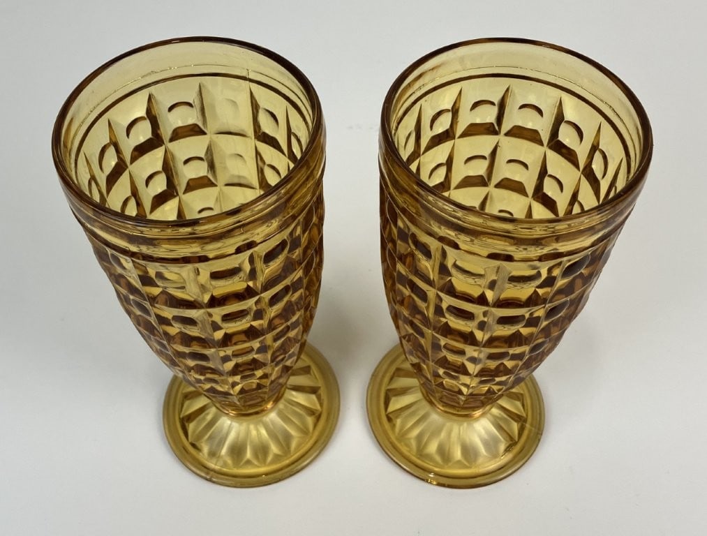 Experimental Jeanette Glass Co Footed Tumblers - 2