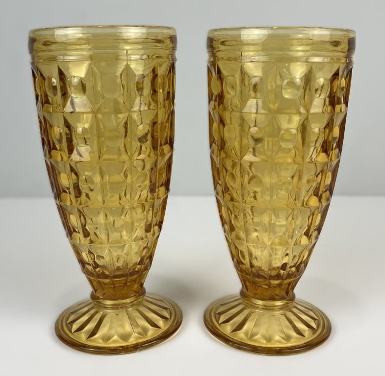 Experimental Jeanette Glass Co Footed Tumblers - 3