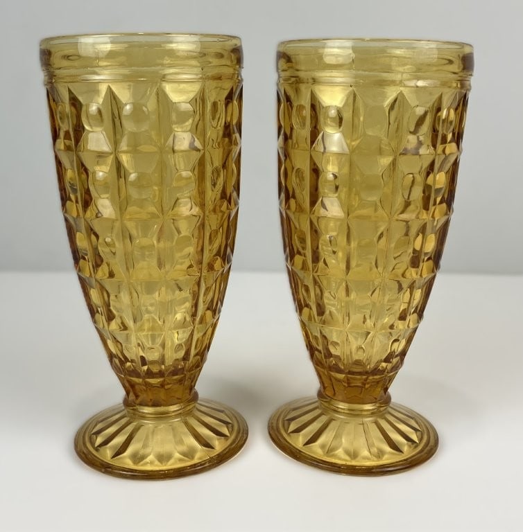 Experimental Jeanette Glass Co Footed Tumblers - 4