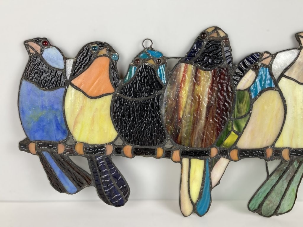 Stained Glass Birds Decorative Wall Plaque - 2
