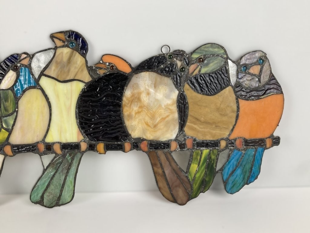 Stained Glass Birds Decorative Wall Plaque - 3