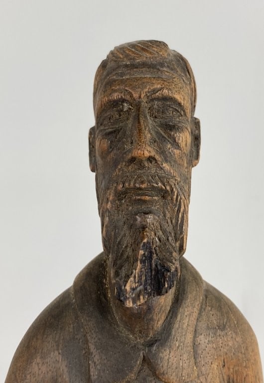 Folk Art Carved Sculpture of Man - 2