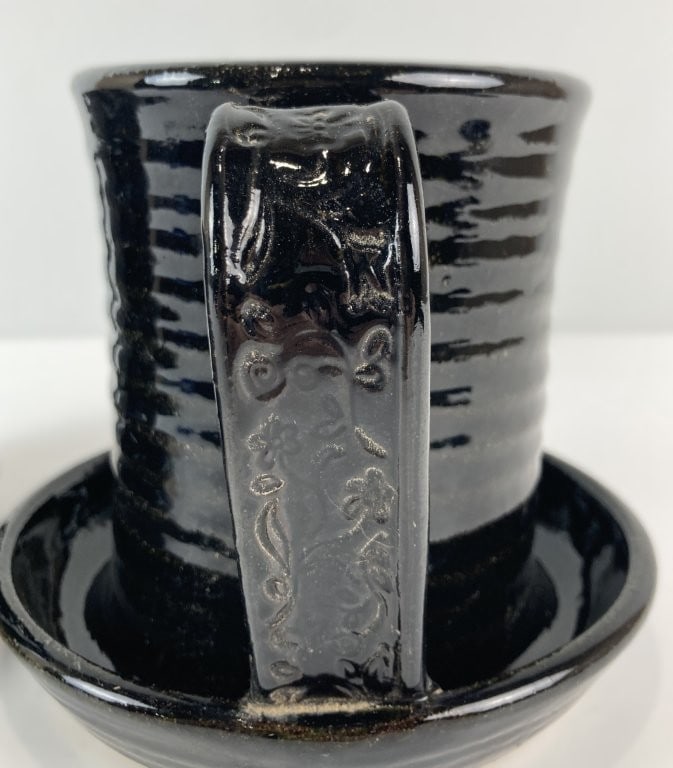 Pair of Ouida Studio Pottery Chicken Waterer - 3
