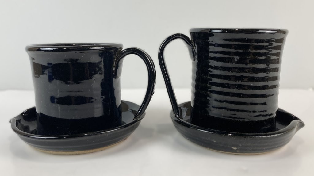Pair of Ouida Studio Pottery Chicken Waterer - 4