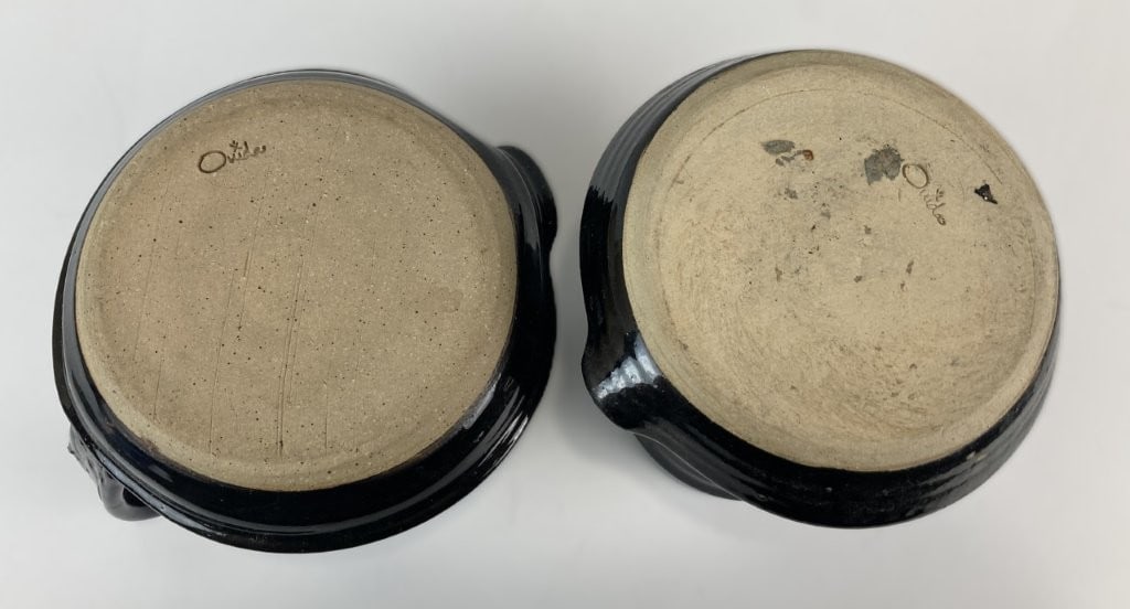 Pair of Ouida Studio Pottery Chicken Waterer - 7