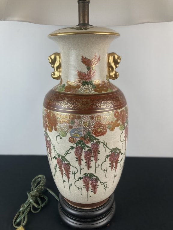 Japanese Satsuma Porcelain Lamp - 3