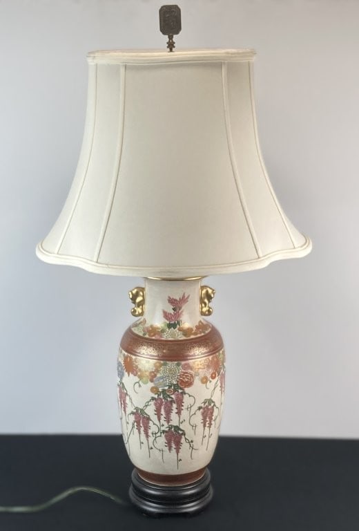 Japanese Satsuma Porcelain Lamp - 4
