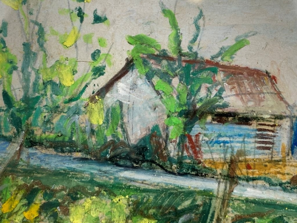 20th Century, Country Scene, Oil Pastel Drawing - 2
