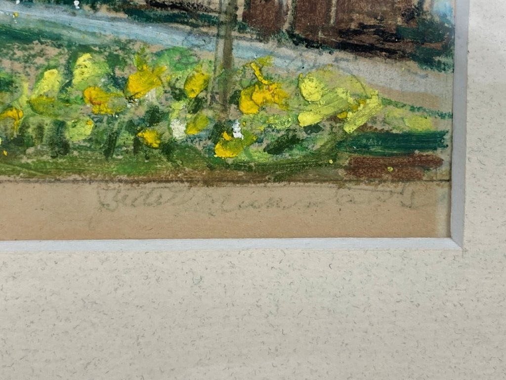 20th Century, Country Scene, Oil Pastel Drawing - 4