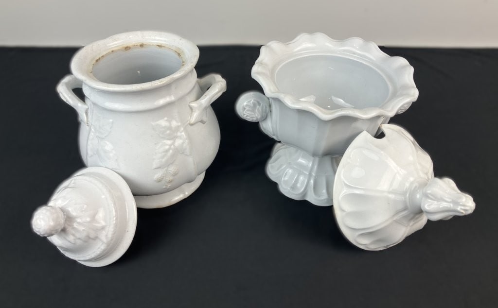 Ironstone Sauce Tureen and Sugar Bowl - 2