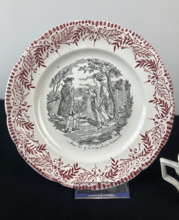 Assorted Red Transferware China - 2