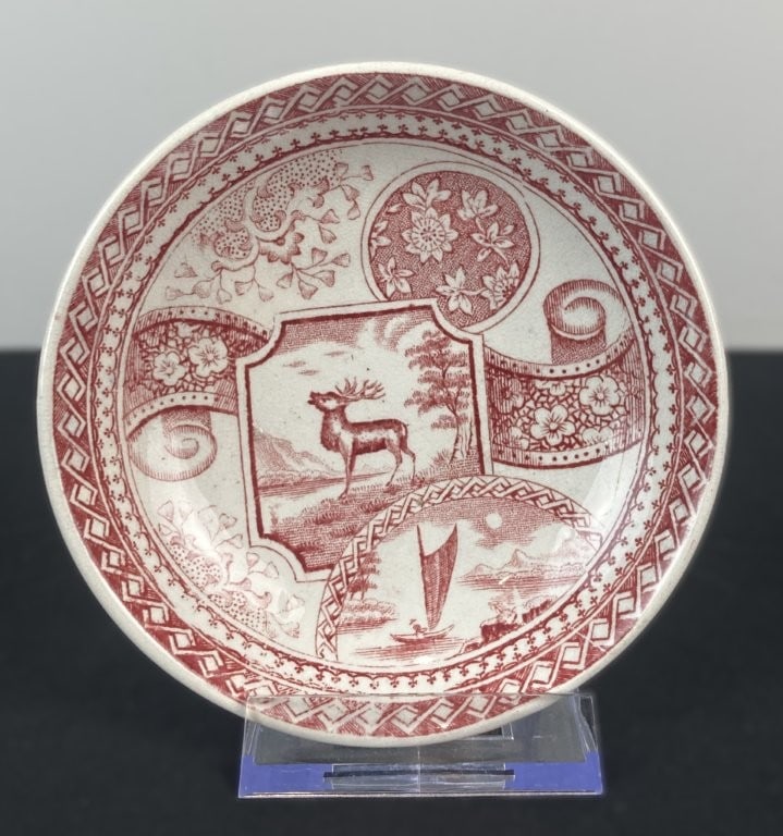 Assorted Red Transferware China - 5