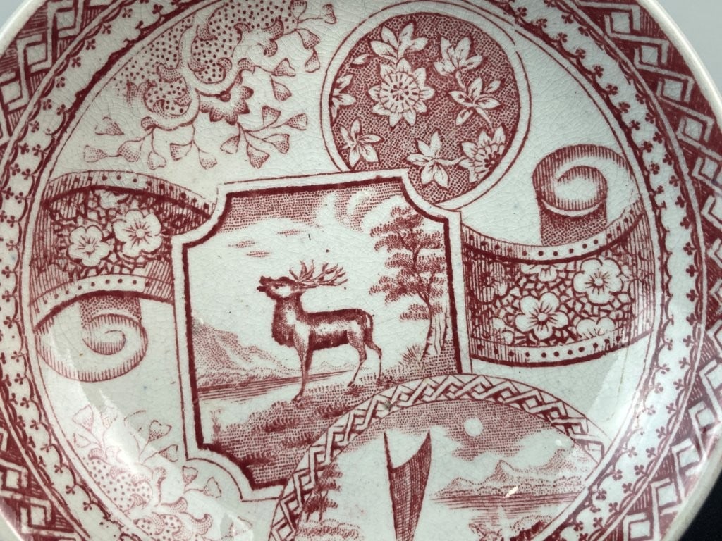 Assorted Red Transferware China - 6