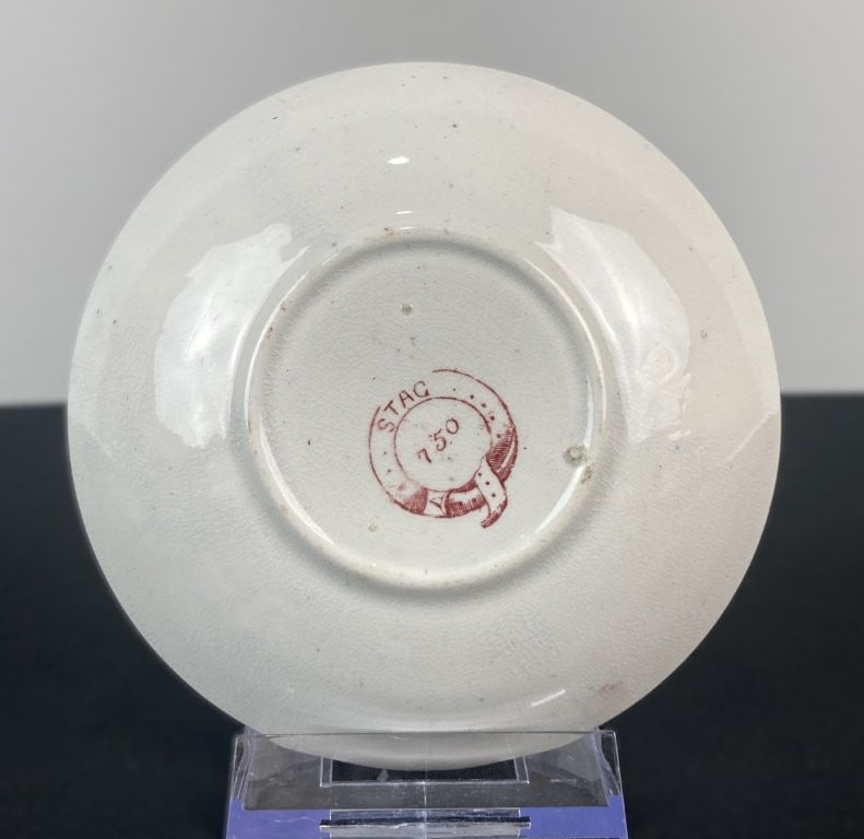 Assorted Red Transferware China - 7