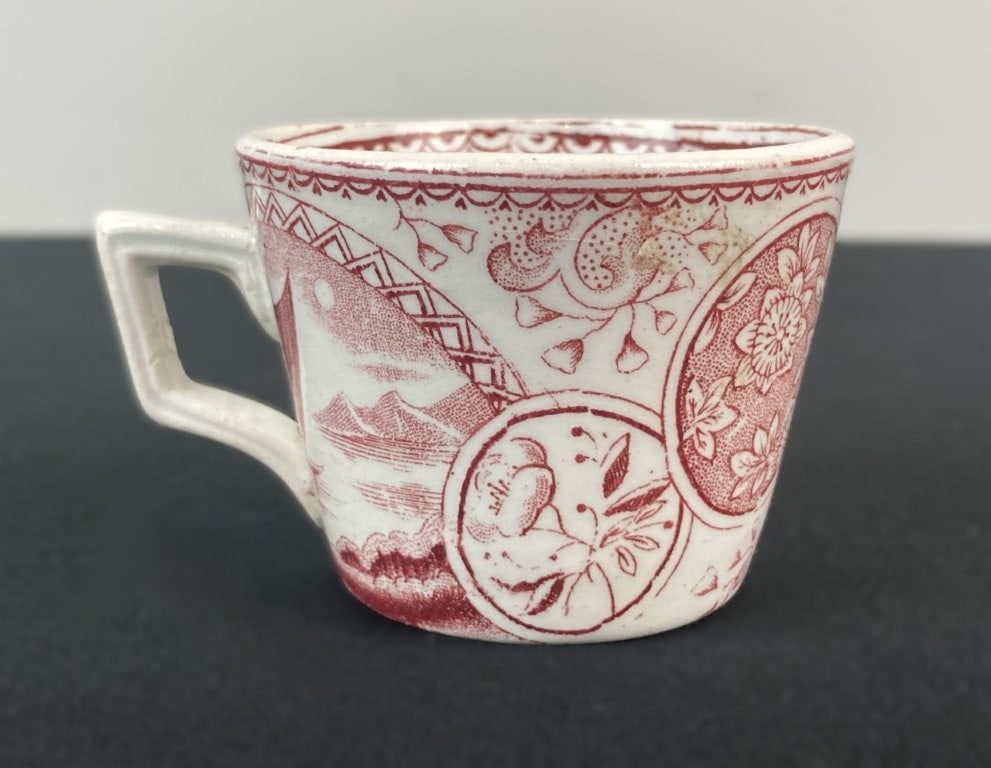 Assorted Red Transferware China - 8