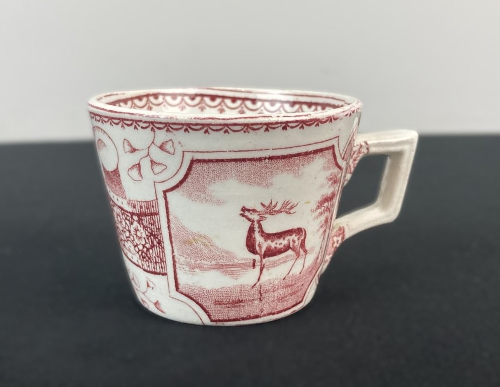 Assorted Red Transferware China - 9