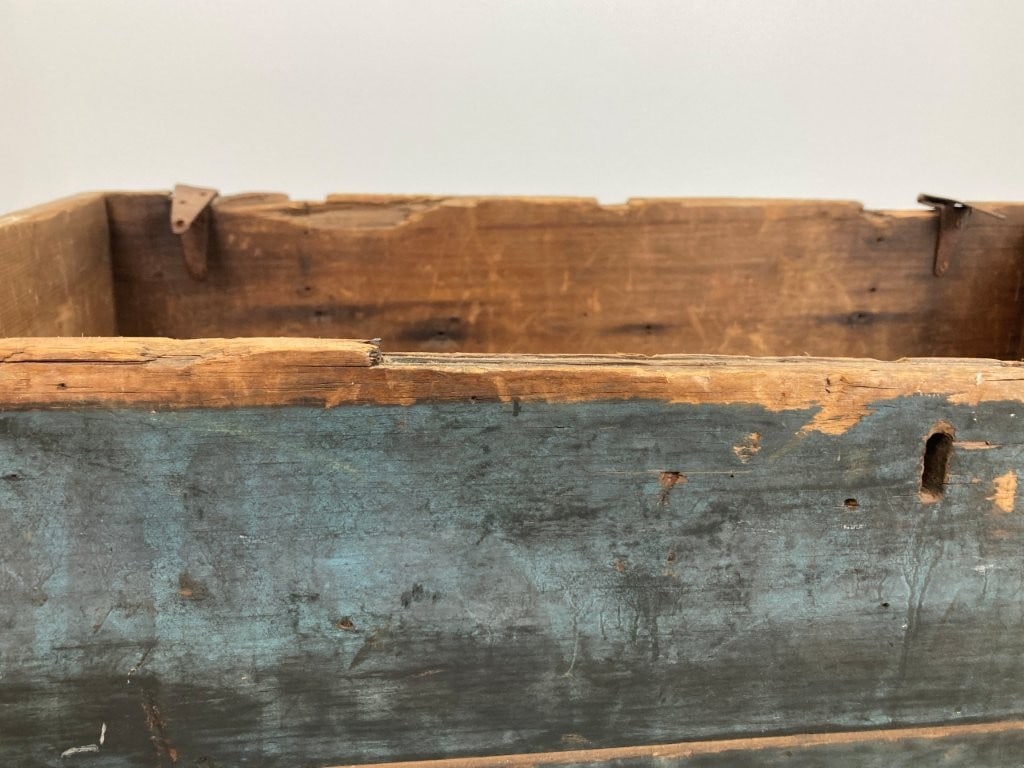 Blue-Painted Blanket Chest - 4