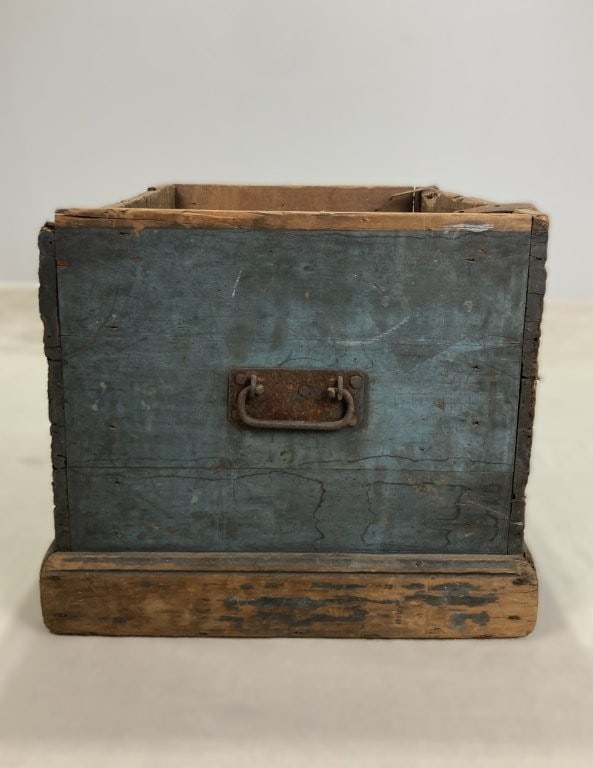 Blue-Painted Blanket Chest - 5
