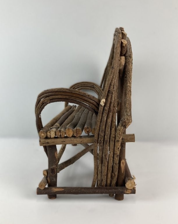 Folk Art Twig Bench - 2
