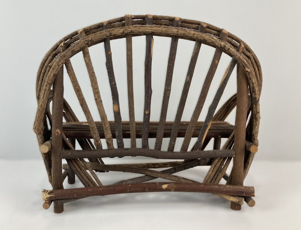 Folk Art Twig Bench - 3