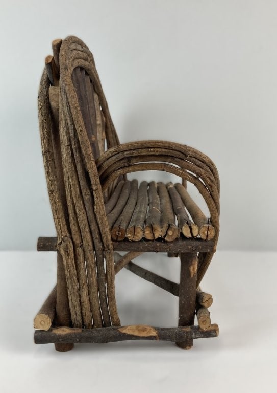 Folk Art Twig Bench - 4
