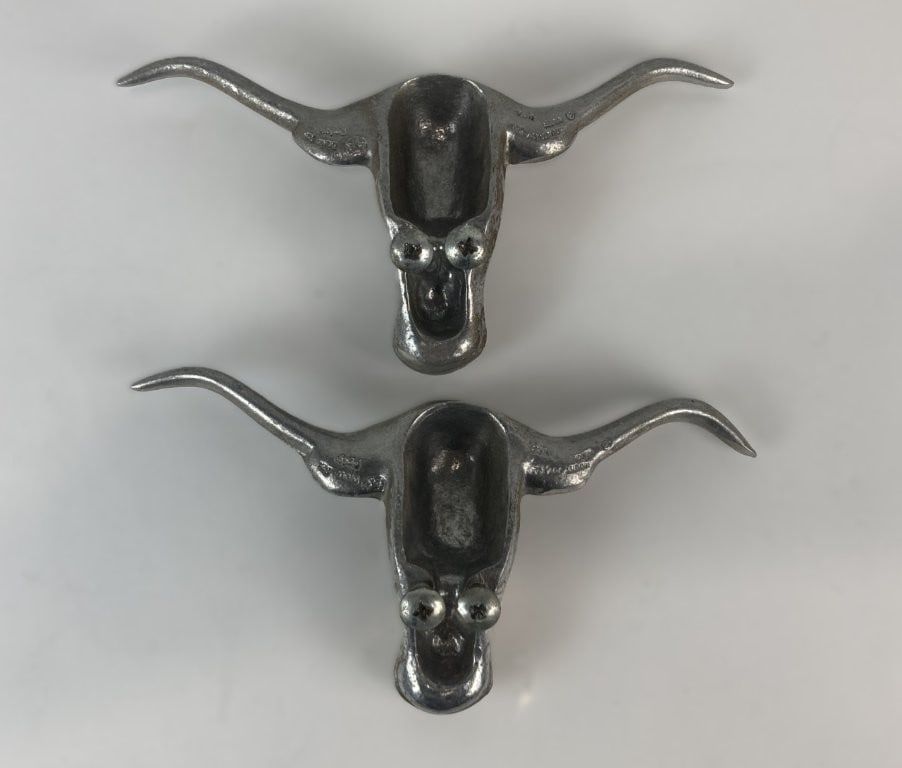 Pair of Bruce Fox Texas Longhorn Steer Head Castings - 4