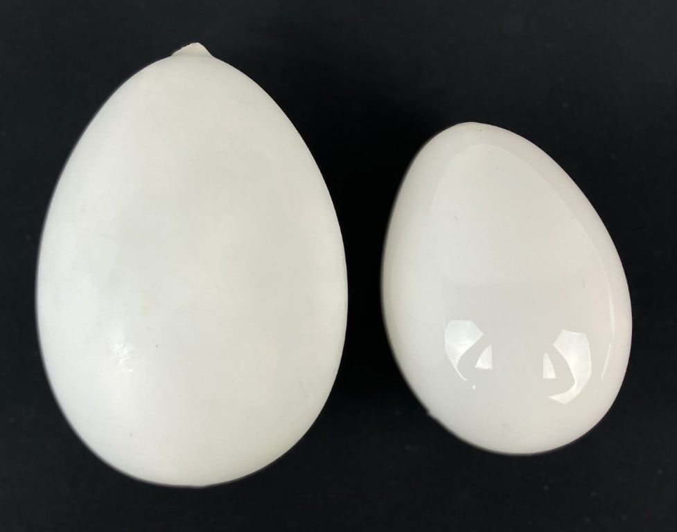 Hand-Blown Milk Glass Eggs - 6
