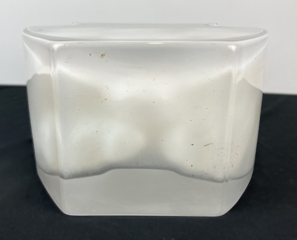 Assorted Milk Glass Eggs with Modernist Frosted Glass Vase - 7